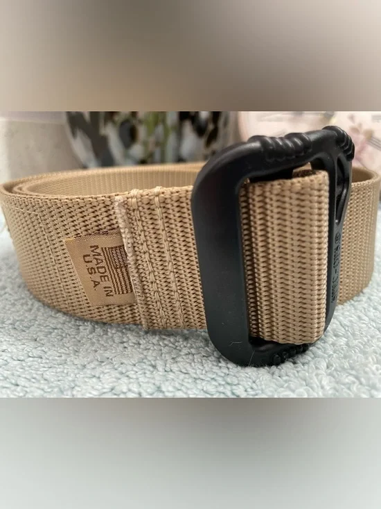 Lot of 2 Tactical Men's Webbing Belts - Khaki & Army Green - Picture 9 of 14